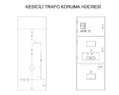 Ufak Kesicili trafo koruma hücresi resmi