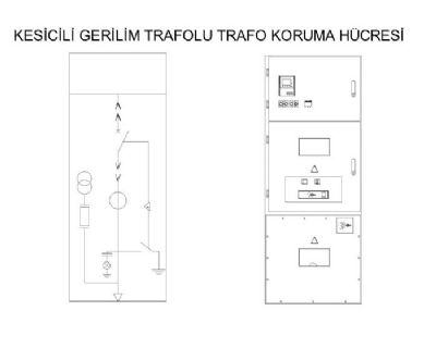 B?y?k Gerilim trafolu kesicili trafo koruma hücresi resmi